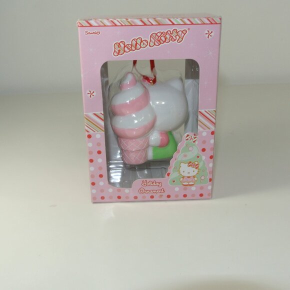 HELLO KITTY Vintage Christmas Decoration Ornament In Original Box Ice Cream - Picture 2 of 3